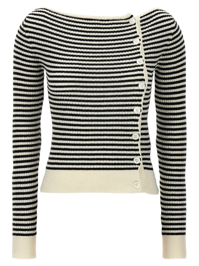 Shop N°21 Striped Cardigan Sweater, Cardigans White/black