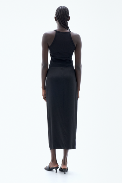 Shop Filippa K Silk Pencil Skirt In Black