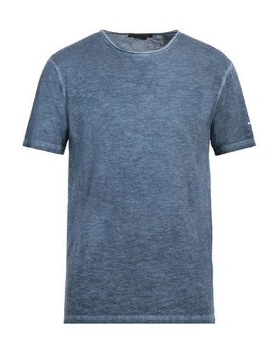 Shop Daniele Alessandrini Man T-shirt Blue Size M Cotton