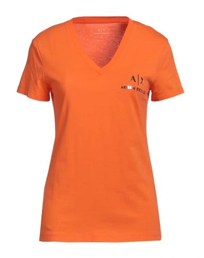 Shop Armani Exchange Woman T-shirt Orange Size Xs Cotton