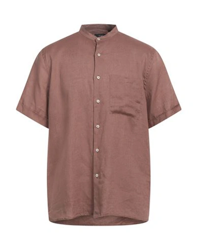 Shop Liu •jo Man Man Shirt Brown Size L Linen
