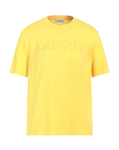 Shop Lanvin Man T-shirt Yellow Size L Cotton