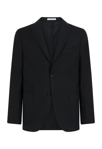 Shop Boglioli Wool Hopsack K-jacket In Black