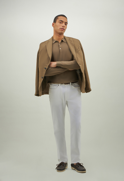 Boglioli Cotton Long Sleeve Polo In Brown