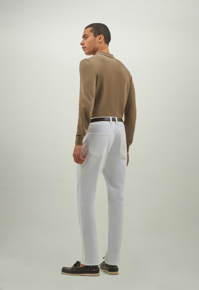 Boglioli Cotton Long Sleeve Polo In Brown