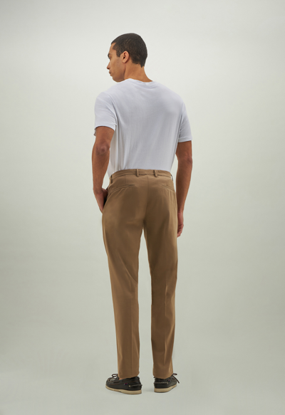 Boglioli Slim Chinos Trousers In Dark Beige
