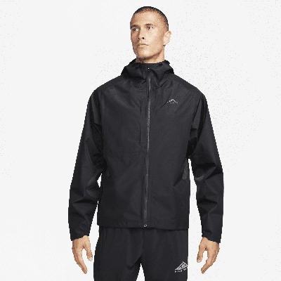 Shop Nike Men's Trail "cosmic Peaks" Gore-tex Infinium Running Jacket In Black