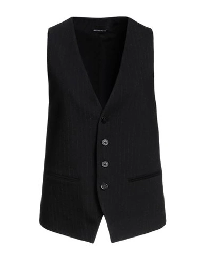 Shop Ann Demeulemeester Woman Tailored Vest Black Size 10 Virgin Wool, Elastane, Viscose, Cotton