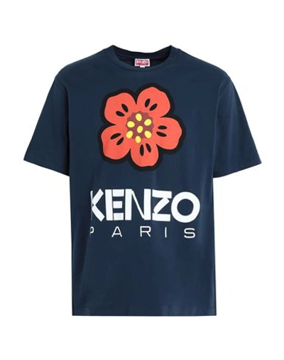 Shop Kenzo Man T-shirt Navy Blue Size Xl Cotton
