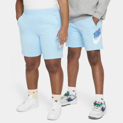 Shop Nike Sportswear Club Fleece Big Kids' French Terry Shorts (extended Size) In Blue