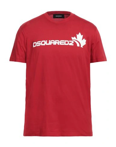 Dsquared2 Man T-shirt Red Size L Cotton In Red
