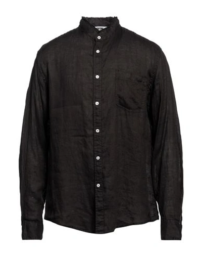 Shop Grifoni Man Shirt Black Size 44 Linen