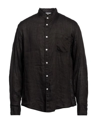 Grifoni Man Shirt Black Size 44 Linen In Black