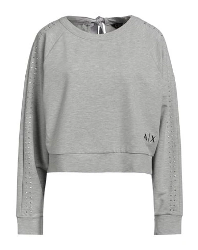 Shop Armani Exchange Woman Sweatshirt Light Grey Size L Cotton, Elastane