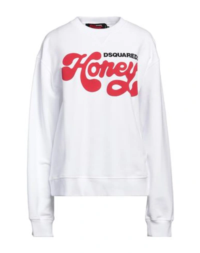 Dsquared2 Woman Sweatshirt White Size 6 Cotton In White