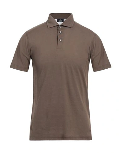 Shop Barba Napoli Man Polo Shirt Khaki Size 42 Cotton In Beige