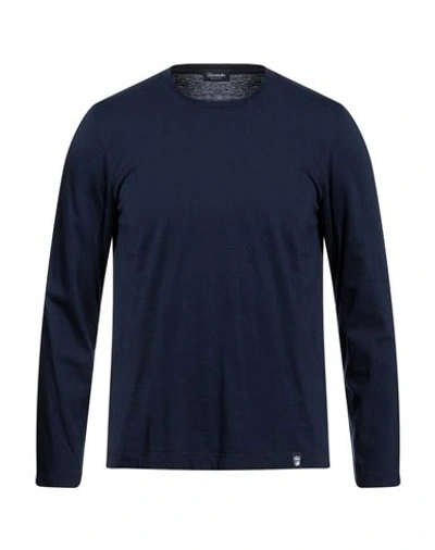 Shop Drumohr Man T-shirt Navy Blue Size S Cotton