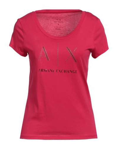 Shop Armani Exchange Woman T-shirt Garnet Size Xs Cotton In Red