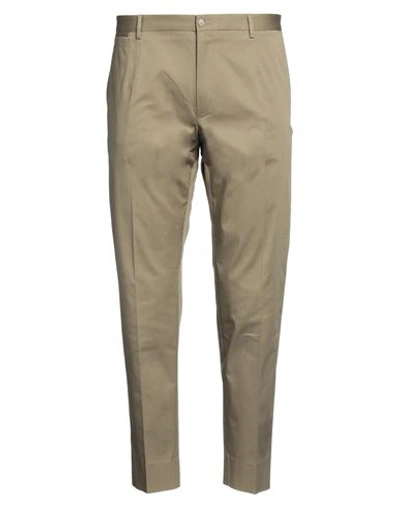 Shop Dolce & Gabbana Man Pants Sage Green Size 40 Cotton, Elastane