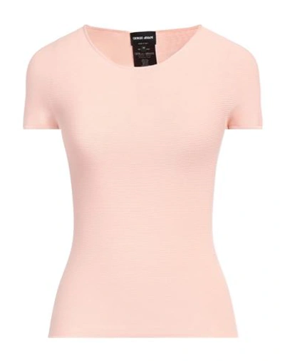 Shop Giorgio Armani Woman Sweater Blush Size 12 Viscose, Polyester In Pink