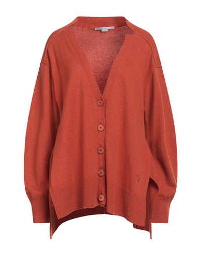 Shop Stella Mccartney Woman Cardigan Rust Size 6-8 Cashmere, Wool In Red