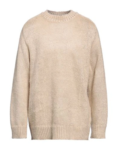 Shop Maison Margiela Man Sweater Beige Size Xl Linen