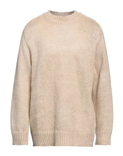 Maison Margiela Man Sweater Beige Size Xl Linen In Beige