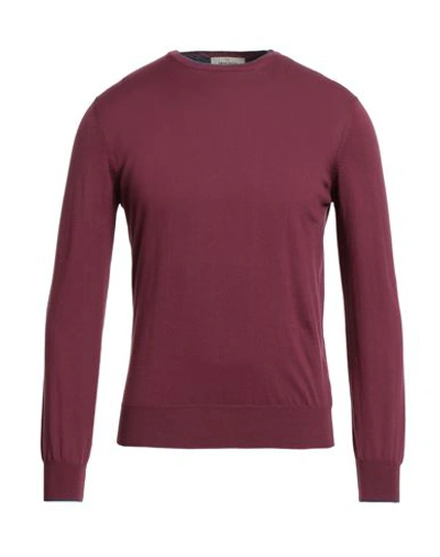 Shop Gran Sasso Man Sweater Burgundy Size 36 Cotton In Red