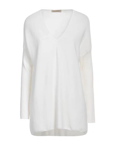 Shop Gentryportofino Woman Sweater Cream Size 12 Cotton, Cashmere In White