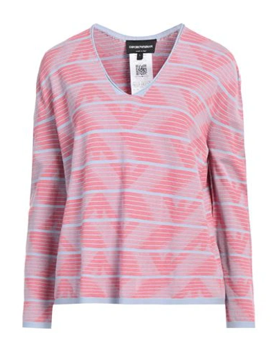 Shop Emporio Armani Woman Sweater Sky Blue Size L Viscose, Polyester