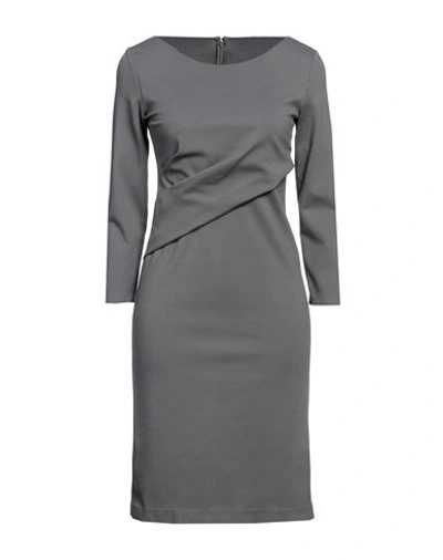 Shop Emporio Armani Woman Mini Dress Lead Size 8 Viscose, Polyamide, Elastane In Grey