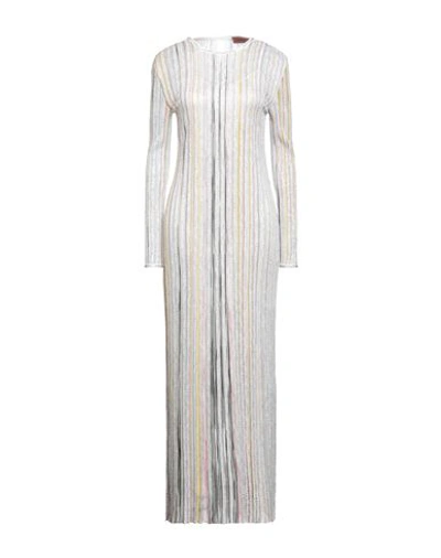 Shop Missoni Woman Maxi Dress White Size 10 Silk, Elastane