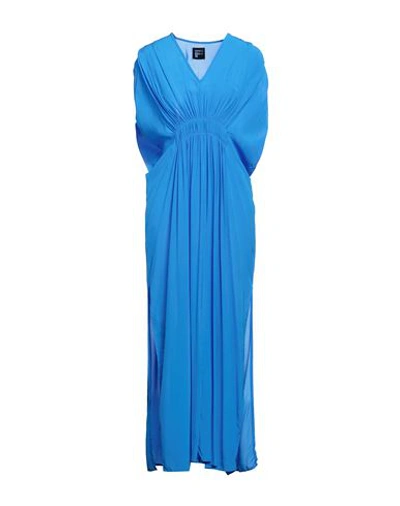 Shop Fisico Woman Midi Dress Bright Blue Size L Viscose