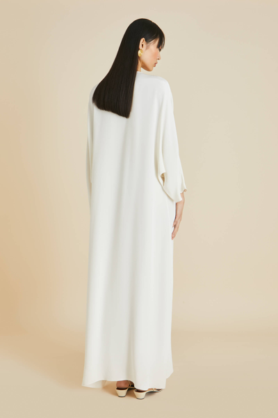 Shop Olivia Von Halle Vreeland Ivory Dress In Marocain