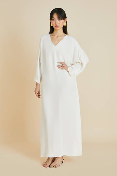 Shop Olivia Von Halle Vreeland Ivory Marocain Dress