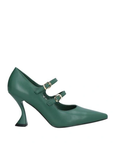 Shop Jeannot Woman Pumps Green Size 7 Soft Leather