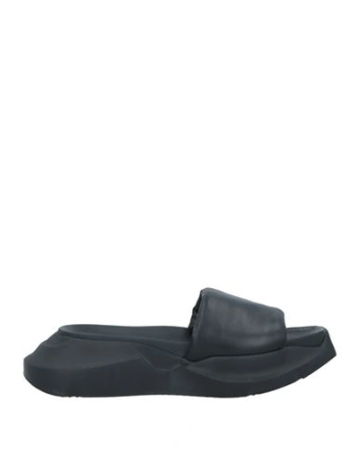 Shop Rick Owens Man Sandals Black Size 12 Soft Leather