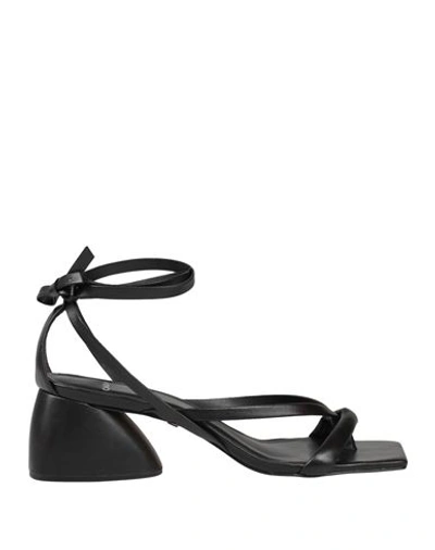 Shop Carrano Woman Thong Sandal Black Size 10 Leather