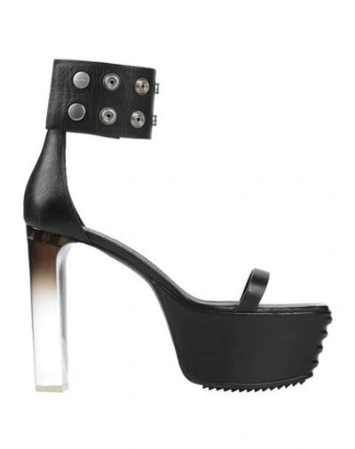 Rick Owens Woman Sandals Black Size 8 Leather In Black