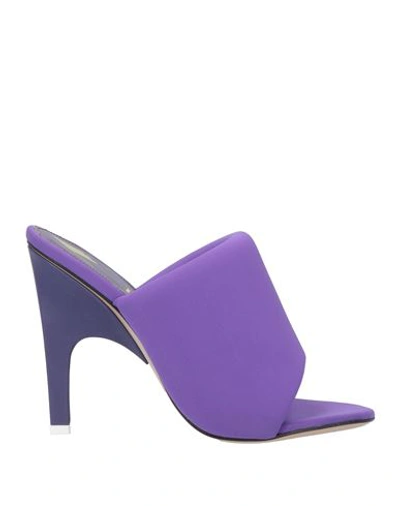 Shop Attico The  Woman Sandals Purple Size 8 Leather