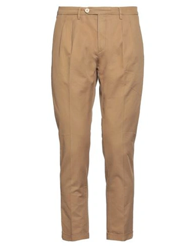 Shop Yan Simmon Man Pants Sand Size 38 Cotton, Linen, Elastane In Beige