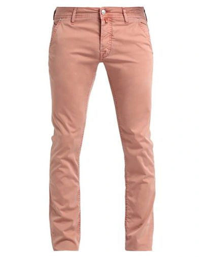 Shop Jacob Cohёn Man Pants Salmon Pink Size 34 Cotton, Elastane