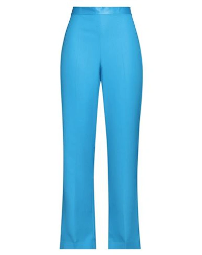 Shop Diana Gallesi Woman Pants Azure Size 10 Polyester In Blue