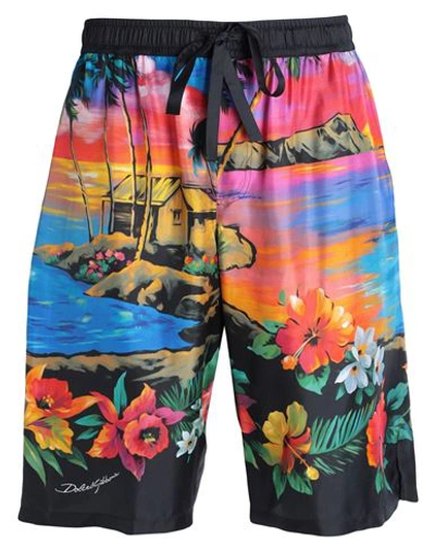 Shop Dolce & Gabbana Man Shorts & Bermuda Shorts Coral Size 36 Silk In Red