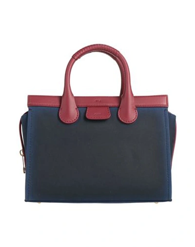 Shop Chloé Woman Handbag Midnight Blue Size - Cotton, Calfskin