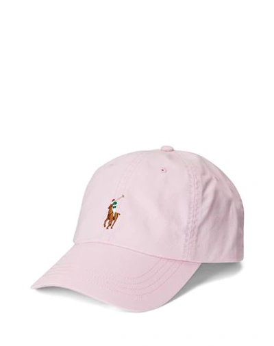 Shop Polo Ralph Lauren Stretch-cotton Twill Ball Cap Man Hat Pink Size Onesize Cotton, Elastane