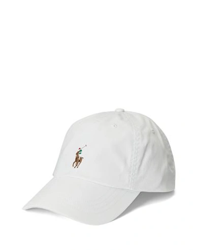 Shop Polo Ralph Lauren Stretch-cotton Twill Ball Cap Man Hat White Size Onesize Cotton, Elastane