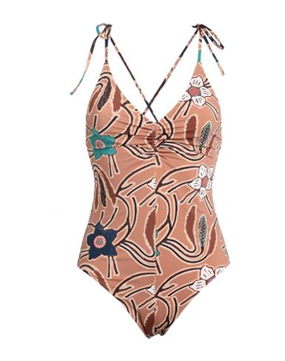 Shop Ulla Johnson Woman One-piece Swimsuit Light Brown Size M Polyamide, Elastane In Beige