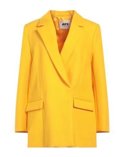 Shop Maison Rabih Kayrouz Woman Blazer Ocher Size 8 Cotton In Yellow