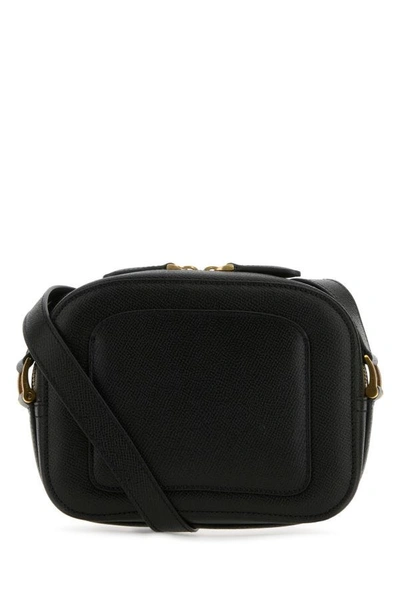 Shop Ami Alexandre Mattiussi Ami Unisex Black Leather Mini Paris Paris Crossbody Bag